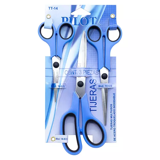 Tijeras multiusos de acero inoxidable lot Mod. TT-14 con 3 piezas