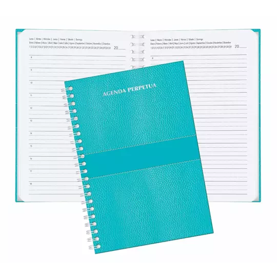 Agenda perpetua Pinos Altos color azul pasta dura
