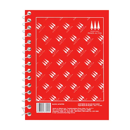 Libreta de apuntes Pinos Altos francesita de raya 80 hojas
