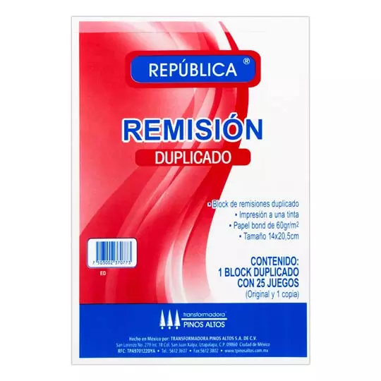 Remisión duplicado Pinos Altos esquela.