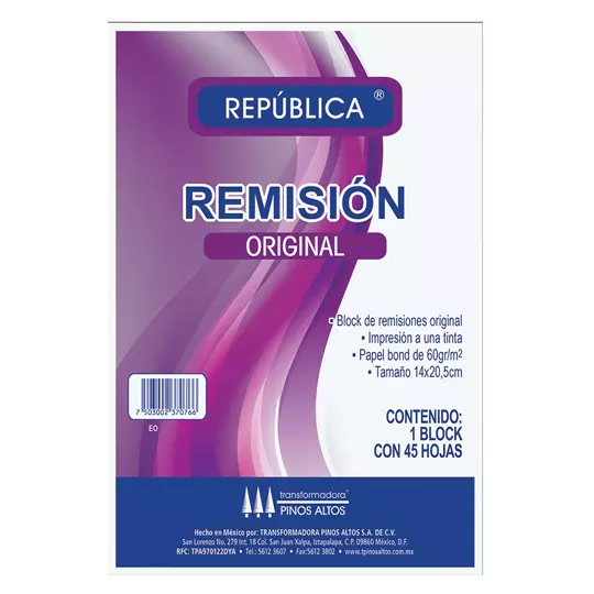 Remisión original Pinos Altos esquela.