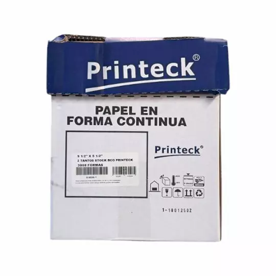 Caja de papel stock Printeck de 9.5" x 5.5"  2 tantos