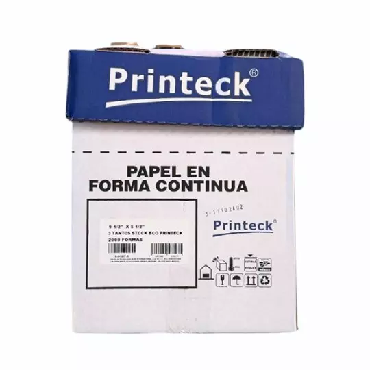 Caja de papel stock Printeck de 9.5" x 5.5"  3 tantos