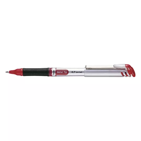 Bolígrafo stick Pentel Energel rojo punto  0.7 mm caja con 12 pz.