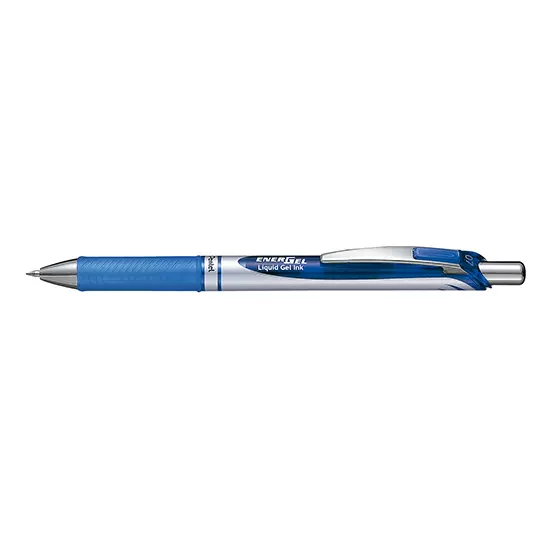 Bolígrafo retractil Pentel Energel azul punto  0.7 mm caja con 12 pz.