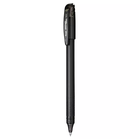 Bolígrafo stick Pentel Energel negro, punto  0.7 mm caja con 12 pz.