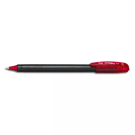 Bolígrafo stick Pentel Energel roja punto  0.7 mm caja con 12 pz.