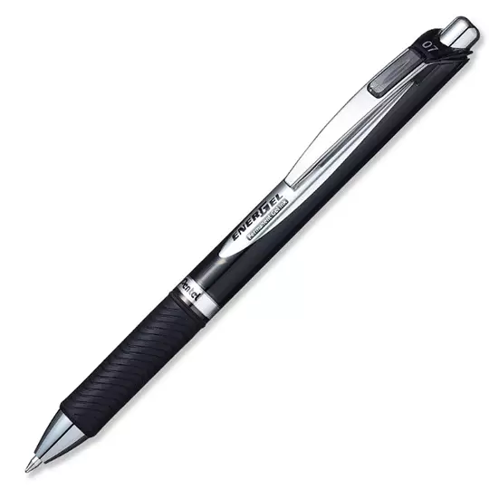 Boligrafo retractil antifraude Pentel Energel negro punto 0.7 caja con 12 pz