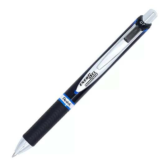 Boligrafo retractil antifraude Pentel Energel azul punto 0.7 caja con 12 pz