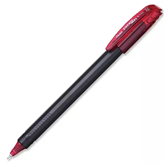 Bolígrafo stick Pentel Energel rojo punto  0.5 mm caja con 12 pz.