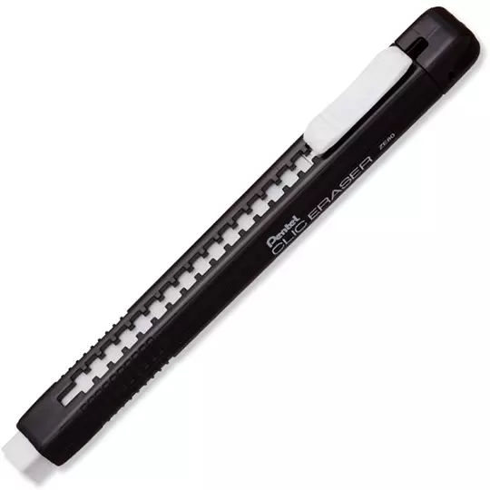 Goma clic eraser Pentel negra caja 12 pz.
