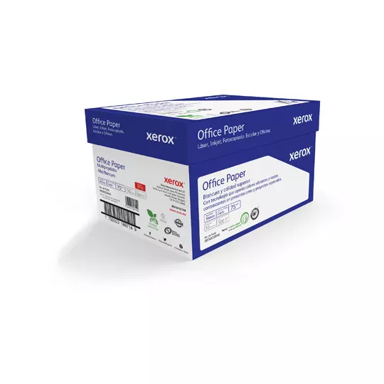 Caja de papel bond Azul Xerox tamaño carta 97% de blancura 75gr.