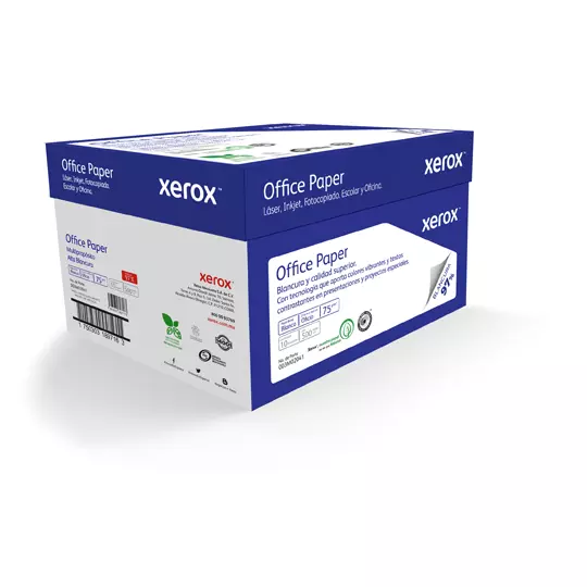 Caja de papel bond Azul Xerox tamaño oficio 97% de blancura 75gr.