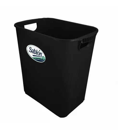 Cesto jumbo con aza Sablon color negro.