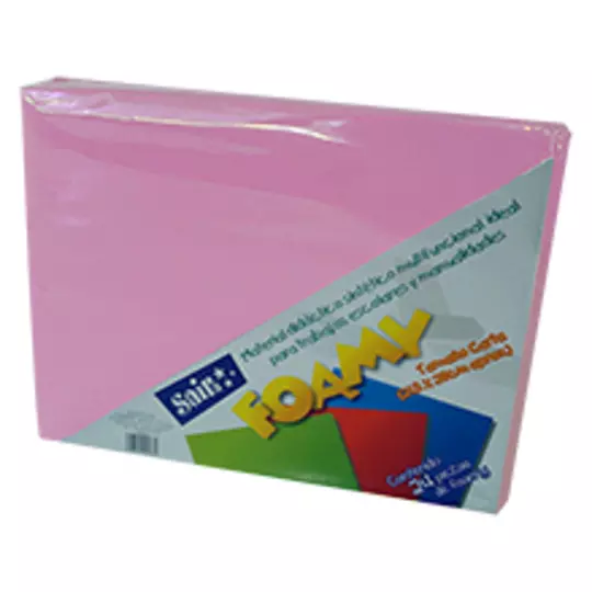Foamy  saira tamaño carta   rosa 24 piezas.