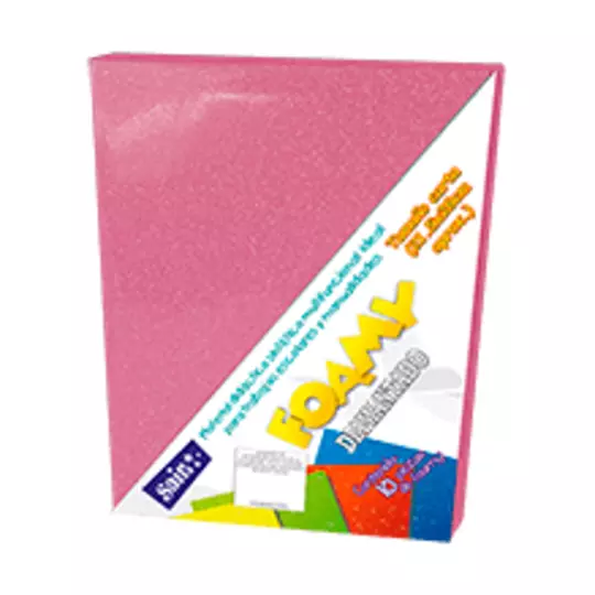 LM-Foamy  diamantado saira tamaño carta rosa pastel 10 piezas