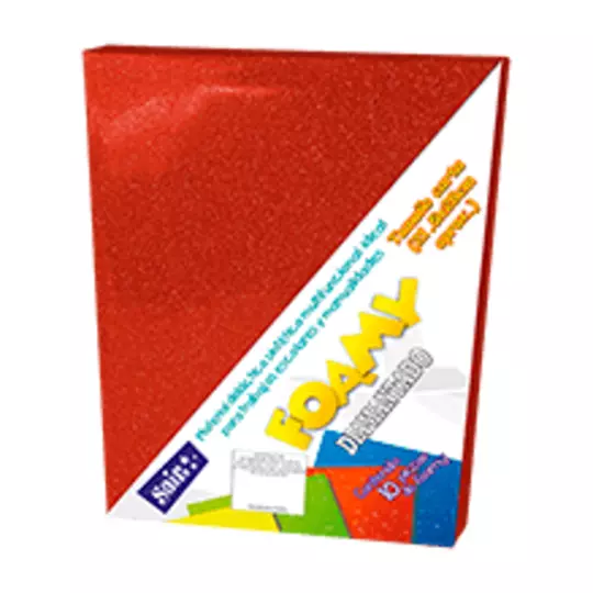Foamy  diamantado saira tamaño carta rojo 10 piezas