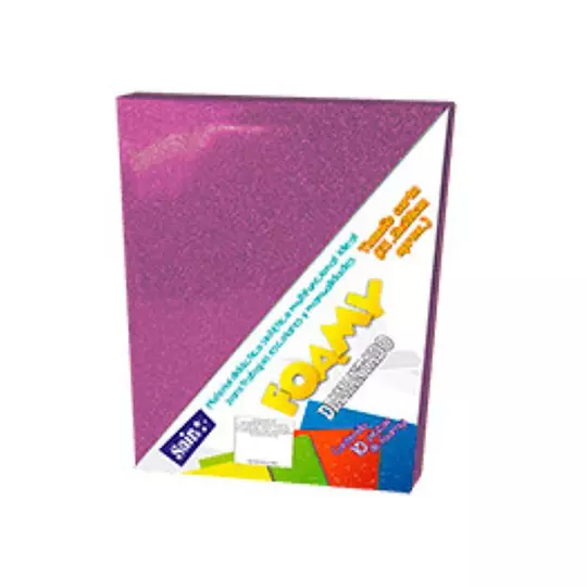 Foamy diamantado saira tamaño carta rosa palido 10 piezas