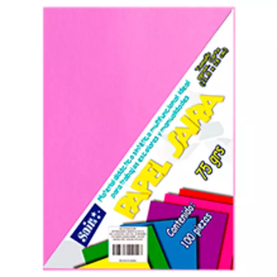 Paquete de hojas de color saira tamaño carta  lila 75 grs 100 hojas