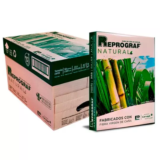 Caja de papel bond Ecologico Reprograf natural tamaño carta beige 72gr.
