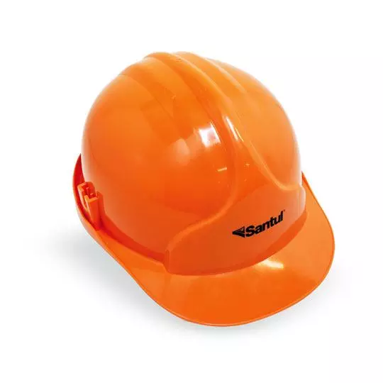 Casco de seguridad santul color naranja.