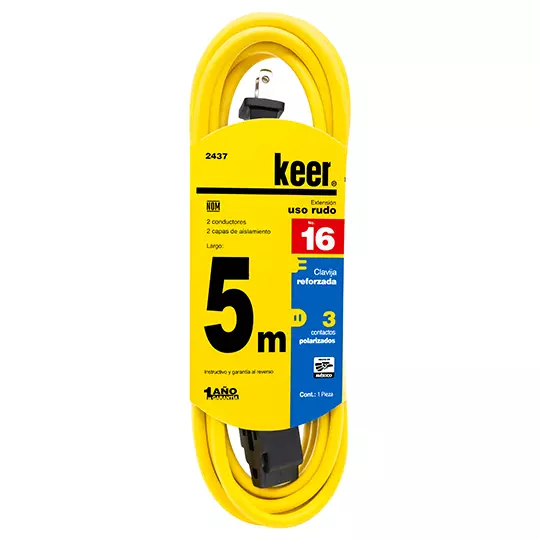 Extensión de 3 contactos santul 5 M color amarillo