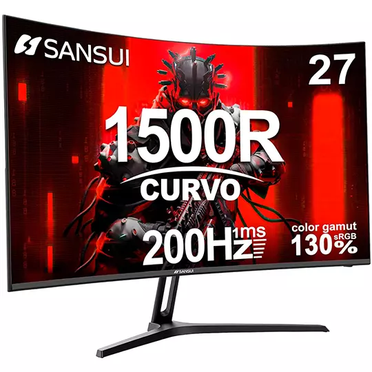 Monitor Curvo SANSUI de 27 pulgadas con resolucion FHD