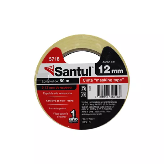 Masking tape SANTUL 12MM X 50M.