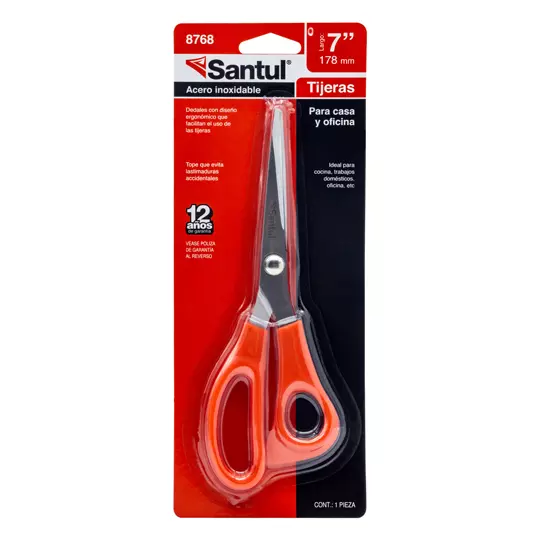 Tijeras SANTUL de 17 CM (7 pulgadas) color rojo.