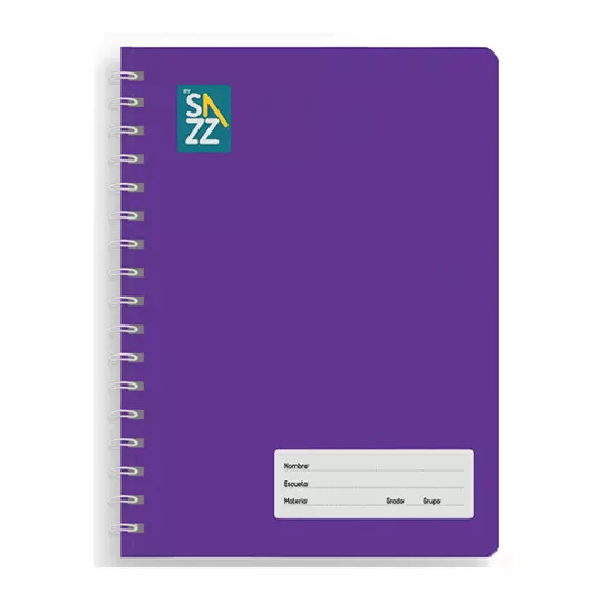 Cuaderno profesional SAZZ Unicolor doble arillo raya con 100 hojas