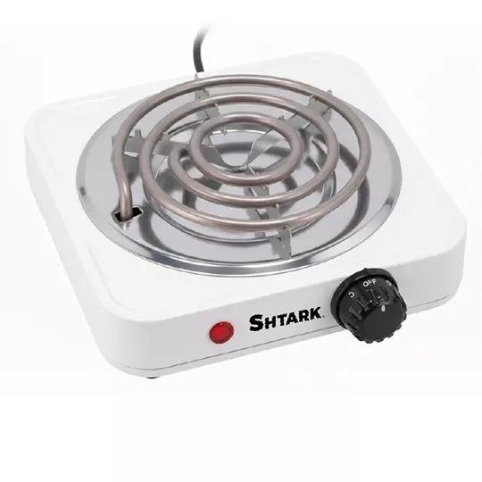 Parrilla Eléctrica SHTARK 1 Quemador Espiral Portátil Color Blanco