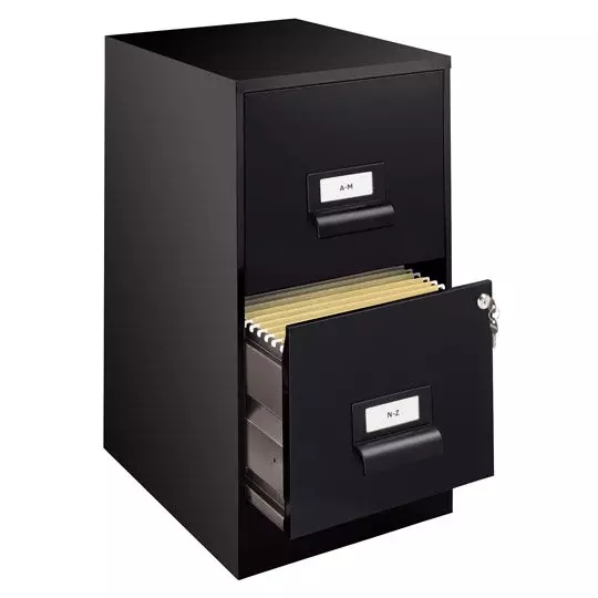 Archivero metálico SPACE SOLUTIONS 20738 tamaño carta 2 gavetas color negro