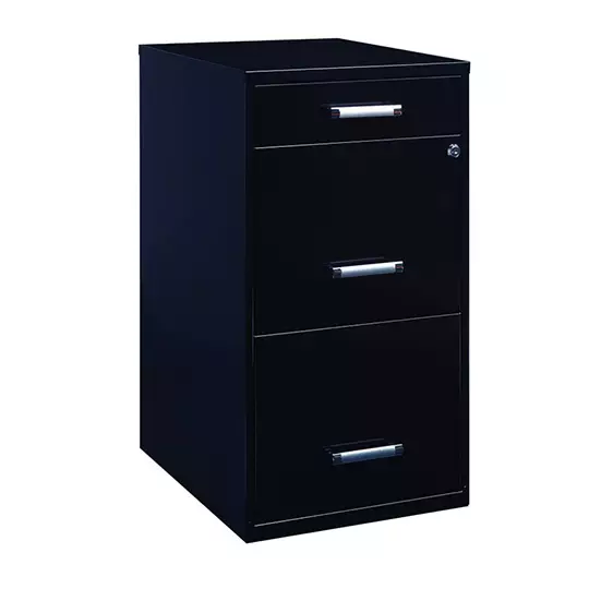 Archivero metálico SPACE SOLUTIONS 20990 tamaño carta 2 gavetas + 1 color negro