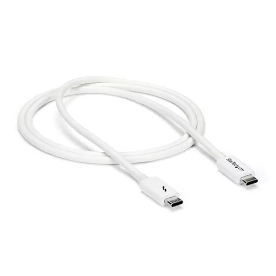 Cable 1m thunderbolt 3 USB C blanco compatible displayport