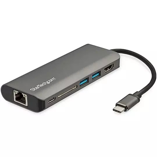 Adaptador Startech multipuertos HDMI tarjeta SD.