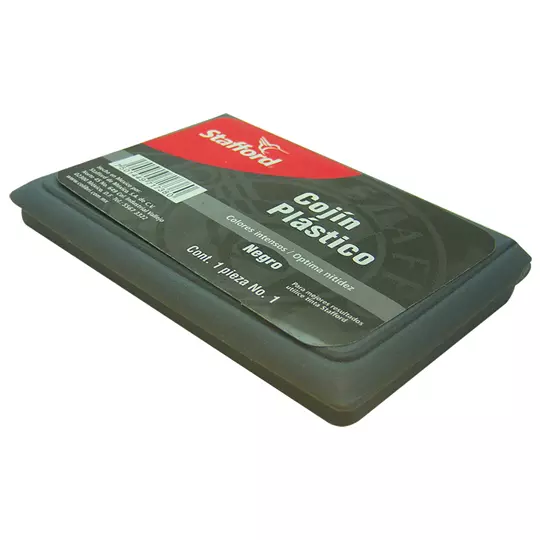 Cojín para sello Stafford estuche plástico No. 1 tinta color negro