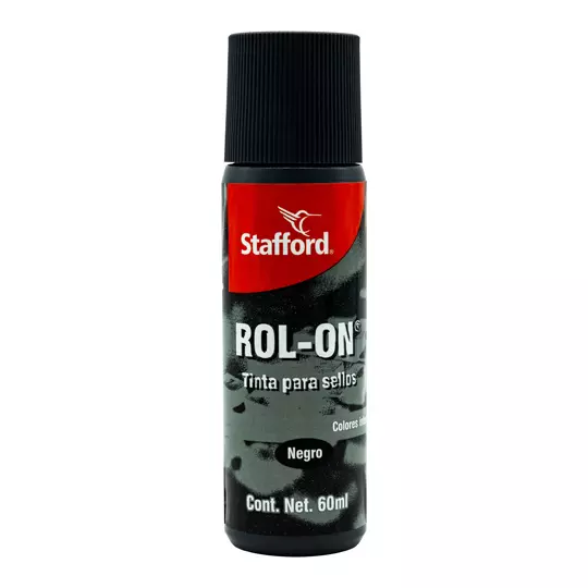 Tinta para sello Stafford color negro sistema Roll-On 60 ml