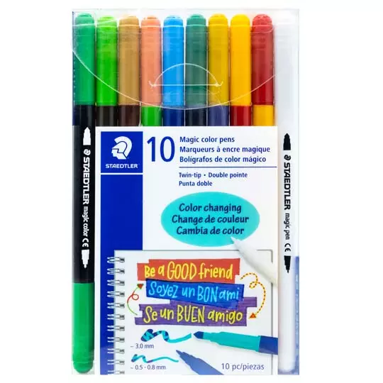 Marcador Mágico Staedtler borrable doble punta estuche con 10 piezas