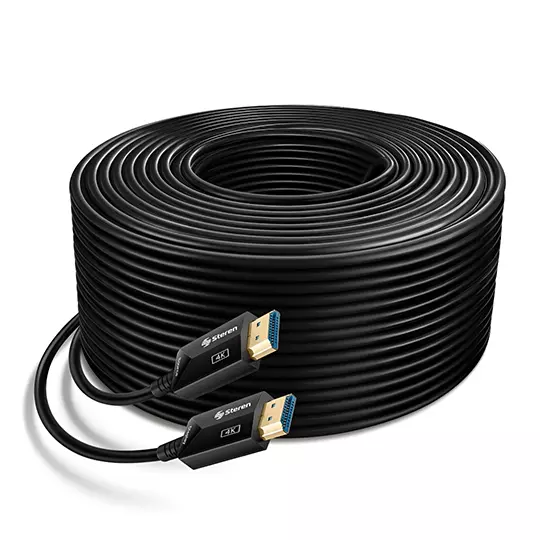 Cable HDMI 4K  STEREN 206-750 de fibra óptica con 50 m color negro