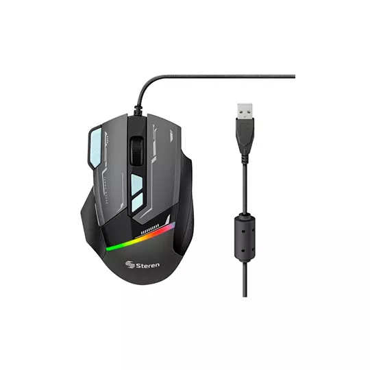 LM-Mouse gamer STEREN con conexión USB 3.0 de 1.5 m color gris