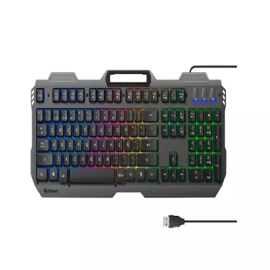 LM-Teclado gamer STEREN conexión USB semi mecánico cable 1.4m