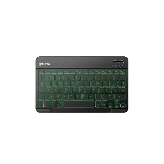 LM-Teclado bluetooth STEREN retroiluminado multicolor compacto alcance 10m