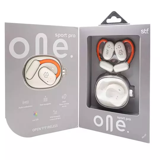 LM-Audífonos inalámbricos sport STF One pro OWS con wireless y luz led blanca