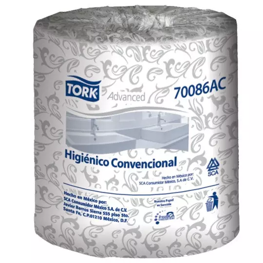 Papel Higiénico blanco Tork, colchon c/ 48 rollos advanced 500 hjs dobles