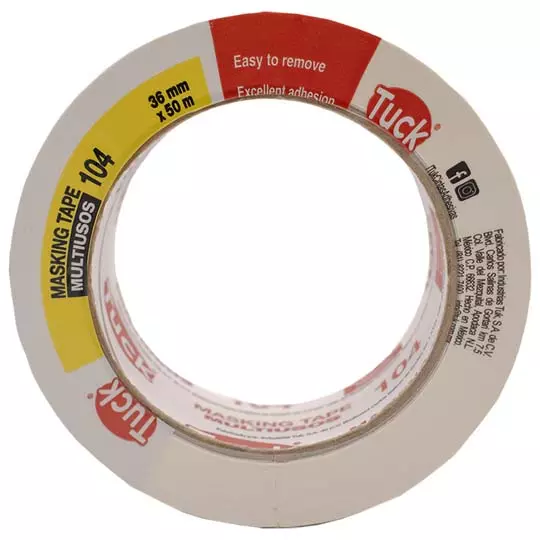 Masking tape tipo 104 TUK uso general 36 mm x 50 m, beige pálido, 1 pieza