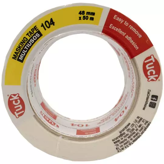 Masking tape tipo 104 TUK uso general 48 mm x 50 m, beige pálido, 1 pieza