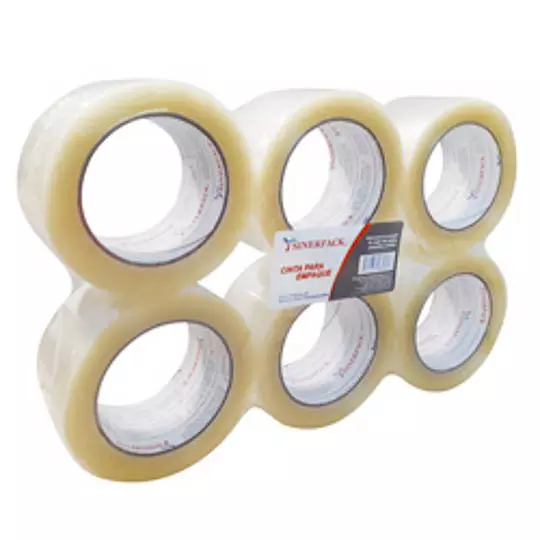 Cinta 174 de empaque TUK "Sinerpack" 48mm x 150m, transparente, con 6 piezas