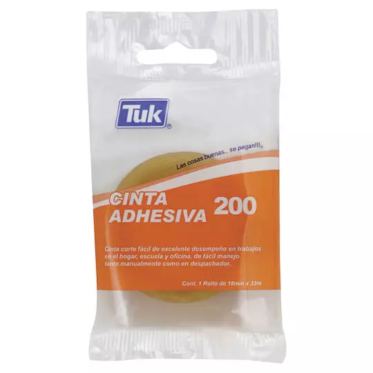 Cinta adhesiva 200 TUK 18mm x 33m , transparente, 1 pza