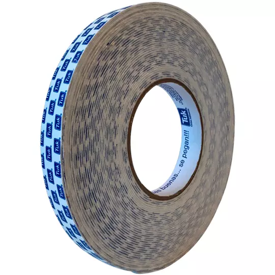 Cinta 4030 doble capa TUK 18mm x 15m , color blanco, 1 pza