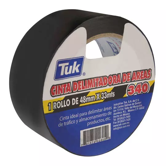 Cinta 340 delimitadora TUK 48mm x 33m , color negro, 1 pza